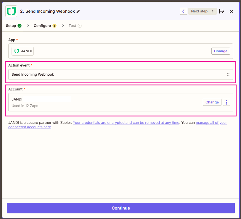 잔디 웹훅 설정