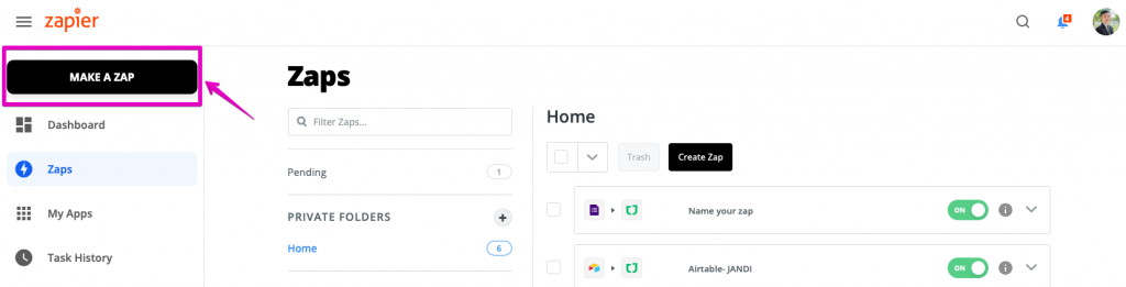 Zapier Monday JANDI