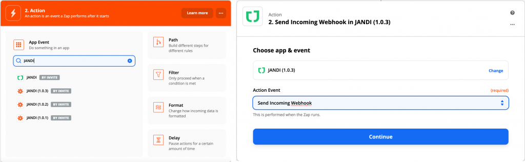 JANDI connect Evernote (Zapier)