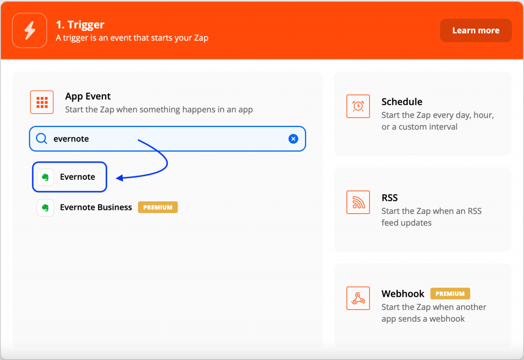 Zapier 操作頁面