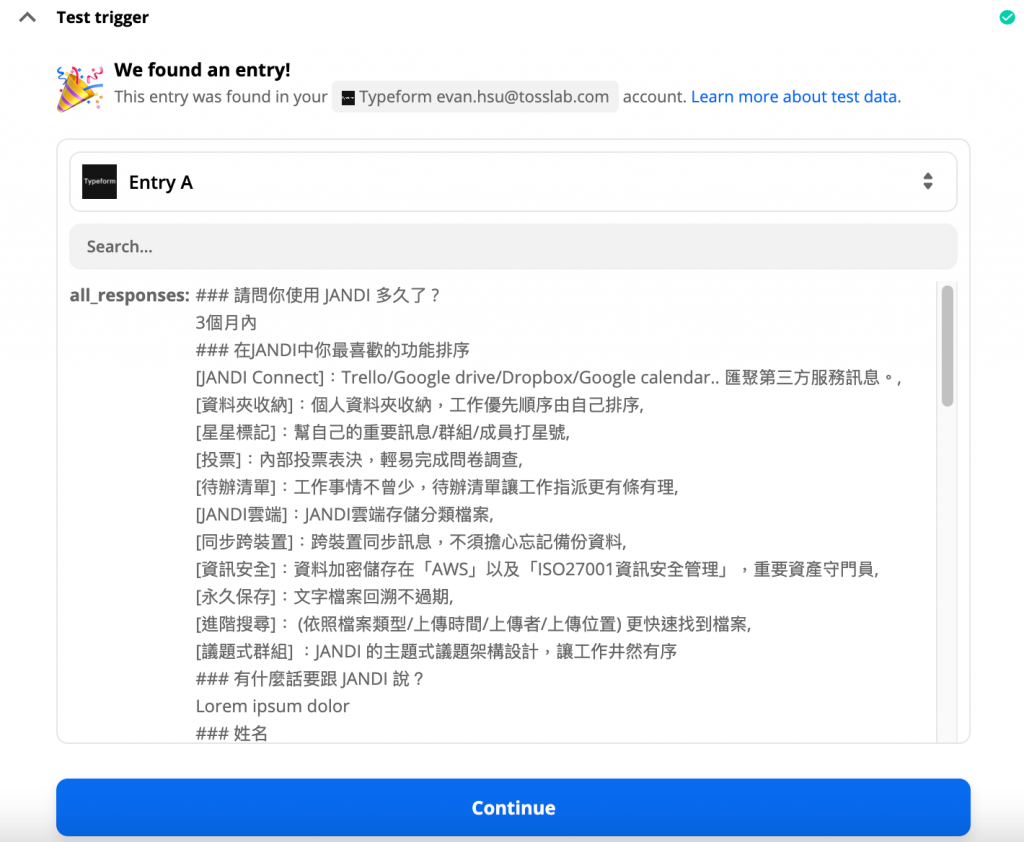 Find Data (typeform)